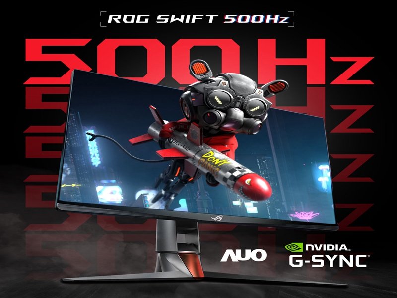 友達攜手NVIDIA與華碩ROG 共同發表全球最高更新率500Hz電競螢幕。（友達提供）